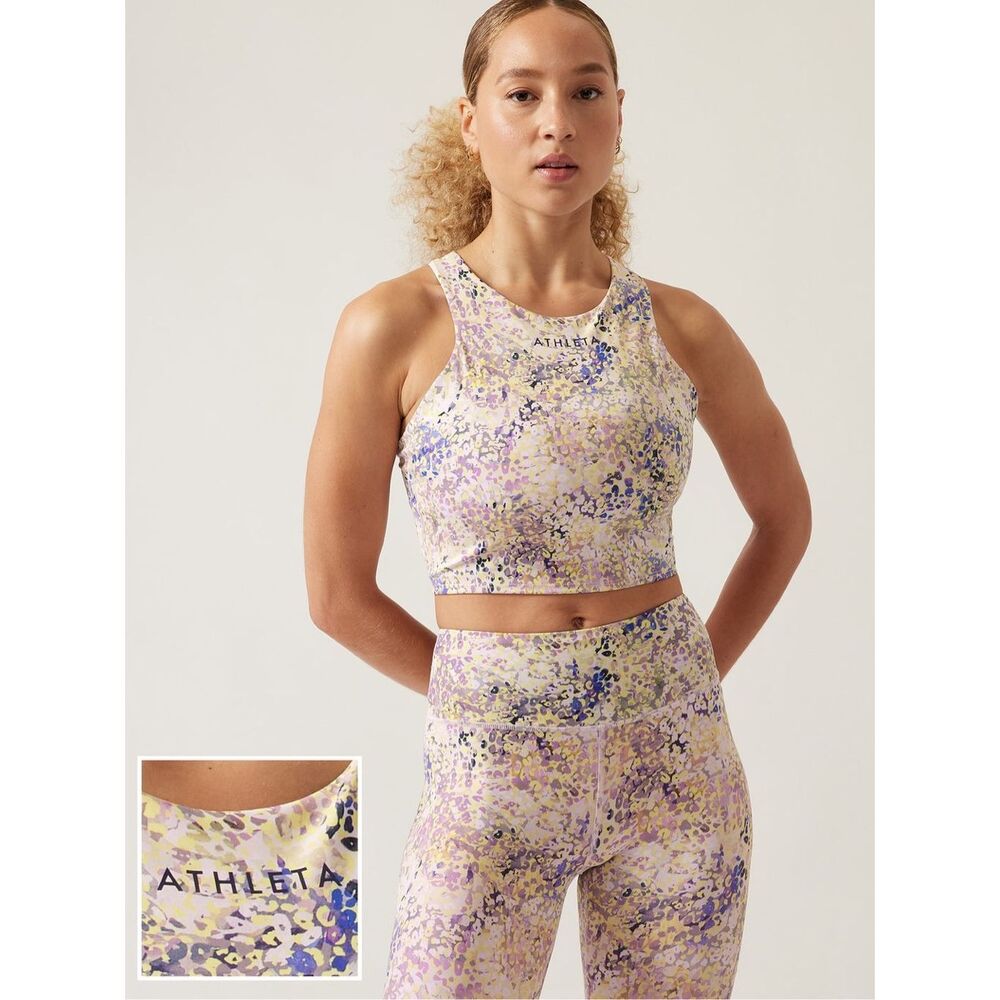 ATHLETA Women’s Multicolor Printed Sleeveless Conscious Train Crop Bra XS #88171